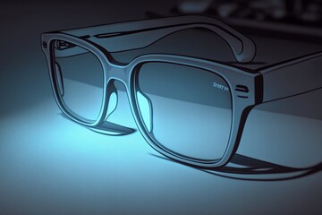 Modern design of fashionable blue light blocking glasses, AI generated.