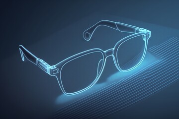 Modern design of fashionable blue light blocking glasses, AI generated.