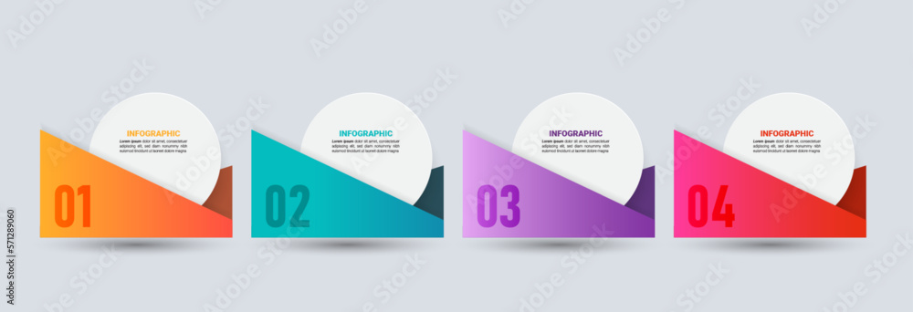Poster infographics design template, business concept with 4 steps or options, can be used for workflow lay