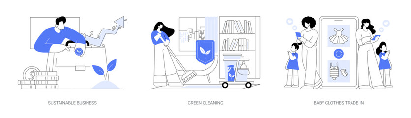 Environmentally friendly business abstract concept vector illustrations.