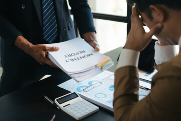 Business corporate management planning team concept, Young business financial team work together in project brainstorm meeting.