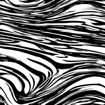 Seamless Pattern. Abstract grunge texture with monochrome fluid stains. Creative background with blots