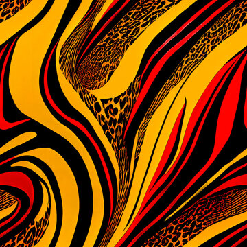 Abstract fluids animal print