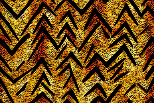 Seamless stylized leopard pattern, jaguar texture, animal fur, African animal print.