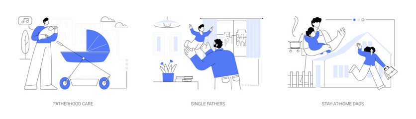 Fathers role abstract concept vector illustrations.