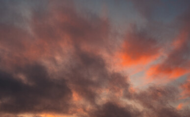 Fototapeta na wymiar View on the sunset sky. colorful evening sky background