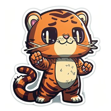 cartoon tiger mascot a joyful addition to your wall generative ai