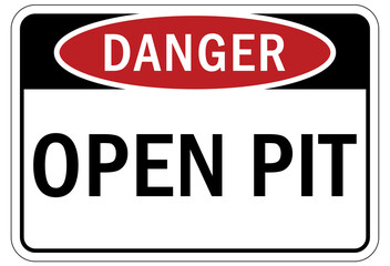 Open trench and pit sign and labels