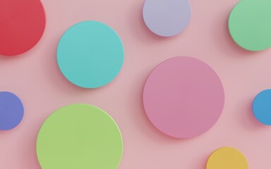3d circles background. Colorfull wallpaper background pastel colors design abstract background geometric circle shapes