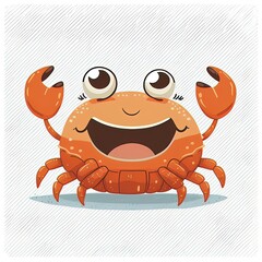 Fototapeta premium add some sealife fun to your prints with cartoon crab generative ai technology