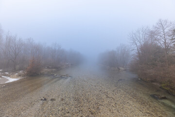 Obraz na płótnie Canvas fog at the river