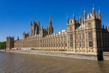 Partial view of the houses of parliament, London