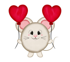 Cute Rabbit Bunny Holding Heart Shape