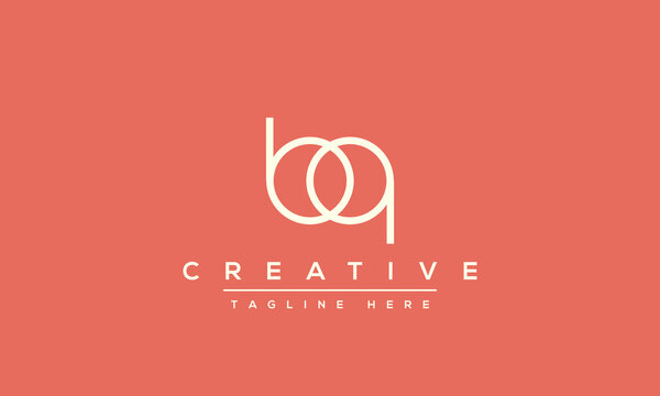 Letter BA logo design, Minimalist Abstract Initial letter BA  BQ logo