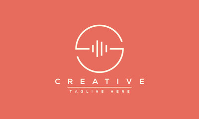 Simple Elegant Letter S Logo Design. Modern minimalist S music creative initials based vector icon template.	