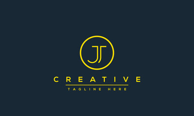 Letter JT logo design, Minimalist Abstract Initial letter JT TJ logo