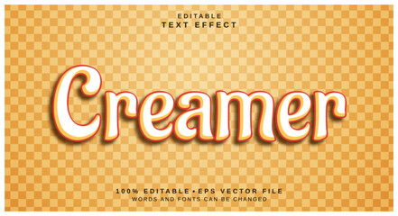 Obraz premium Editable text style effect - Creamer text style theme.