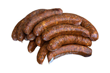 Group of Sausage isolated on white background