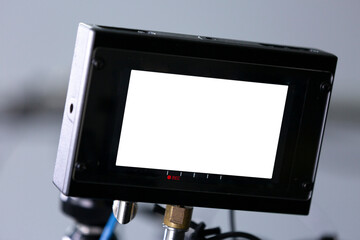 Close up of Video monitor at movie set with white blank monitor to put your photo