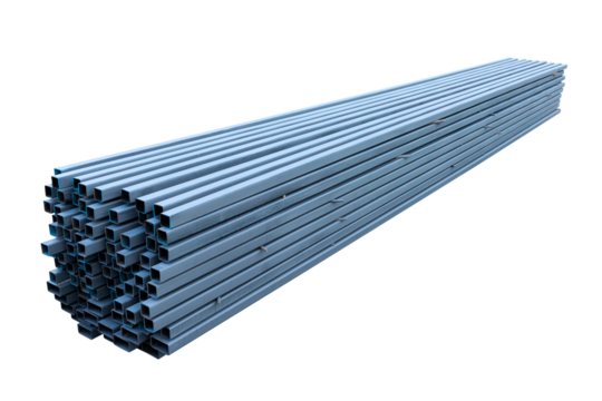 High carbon metal steel for construction site isolated on white background