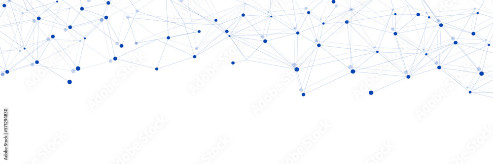 Wall mural navy blue network. abstract connection on white background. network technology background with dots 