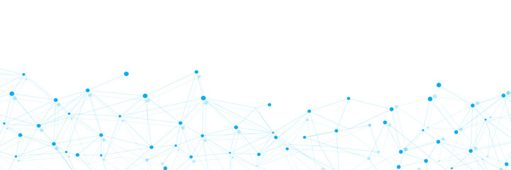 Blue network. Abstract connection on white background. Network technology background with dots and lines for desktop. Ai system background. Abstract concept. Line background, network technology