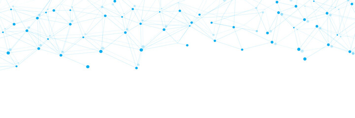 Blue network. Abstract connection on white background. Network technology background with dots and lines for desktop. Ai system background. Abstract concept. Line background, network technology