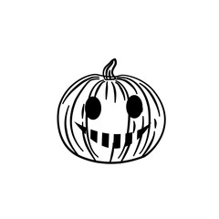 Obraz premium halloween pumpkin ghost line illustration