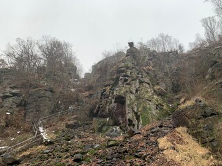 Der abgestellte Trusetaler Wasserfall im Winter © Jens