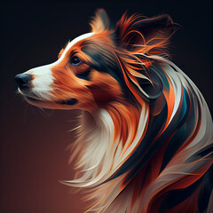 Naklejka premium portrait of a red dog