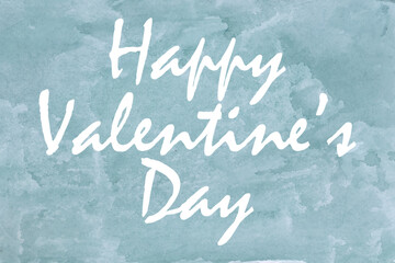 Happy Valentine's Day Lettering on watercolor background, Handwritten modern calligraphy, brush-painted letters, Vector illustration