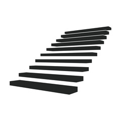Stair vector icon.Black vector icon isolated on white background stair .