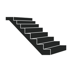 Stair vector icon.Black vector icon isolated on white background stair .