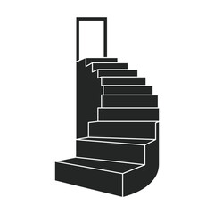 Stair vector icon.Black vector icon isolated on white background stair .
