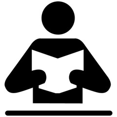 book reading vector, icon, symbol, logo, clipart, isolated. vector illustration. vector illustration isolated on white background.