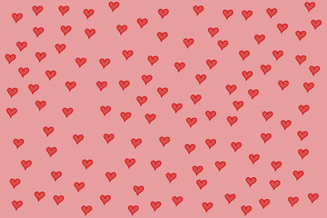 Abstract heart shape on red background. Colorful banner template. Easy editable illustration for display product, advertisement, wallpaper, websites, card, greetings. Valentine's day, love, relation.