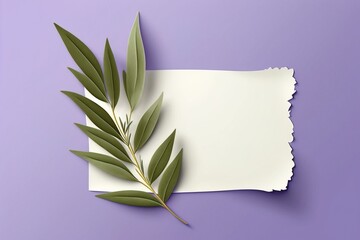 Lavender leaf with flat and clean simple background with empty space background