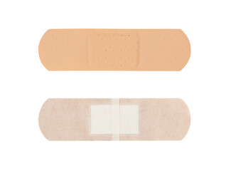 Medical patch isolated, brown bandage