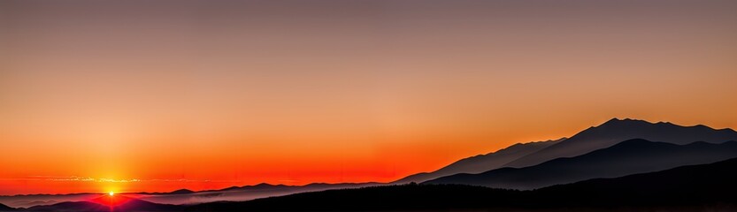 Fototapeta premium Beautiful Mountain landscape at sunset. Generative AI