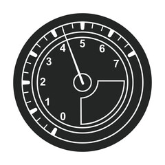 Speedometer vector icon.Black vector icon isolated on white background speed .