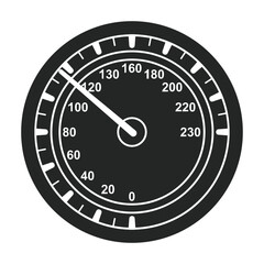 Speedometer vector icon.Black vector icon isolated on white background speed .