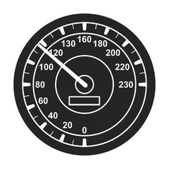 Speedometer vector icon.Black vector icon isolated on white background speed .