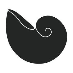 Obraz premium Shell sea vector black icon. Vector illustration sea shell on white background. Isolated black illustration icon of seashell.