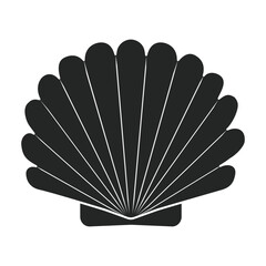 Shell sea vector black icon. Vector illustration sea shell on white background. Isolated black illustration icon of seashell.