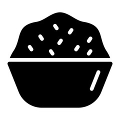 rice bowl glyph icon