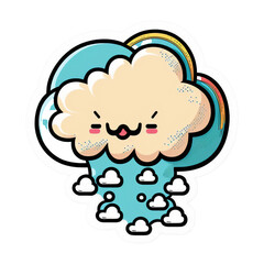 cute doodle cloud sticker png