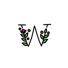 Floral capital alphabet