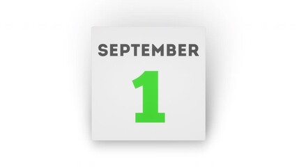 Crumpled calendar page with September 1 date behind. Back to school concept