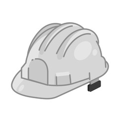 White construction Safety Helmet flat vector illustration clipart isolated on white background