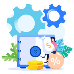 Illustration vector graphic cartoon character of bank